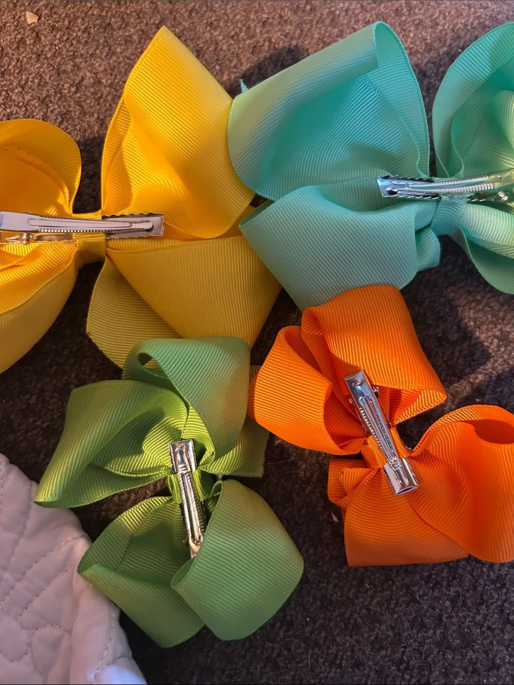 Kids  Hair Bows - Yellow, Lime, Aqua, Orange